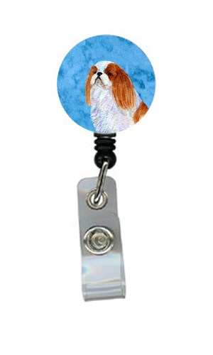 English Toy Spaniel Retractable Badge Reel Or Id Holder With Clip