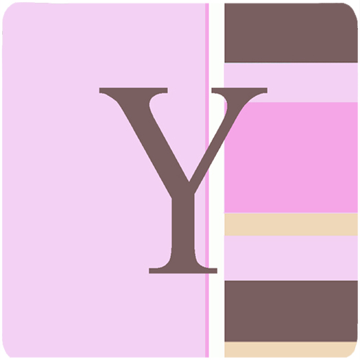 CJ1005-YFC Monogram - Pink Stripes Foam Coasters Initial Letter Y- Set Of 4