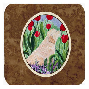 Golden Retriever Foam Coasters, Set Of 4