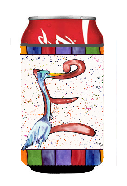 Picture of Carolines Treasures 8428-ECC Letter E With Blue Heron Can Or Bottle  Hugger