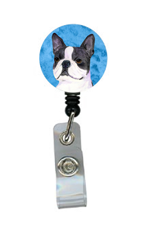 Boston Terrier Retractable Badge Reel Or Id Holder With Clip