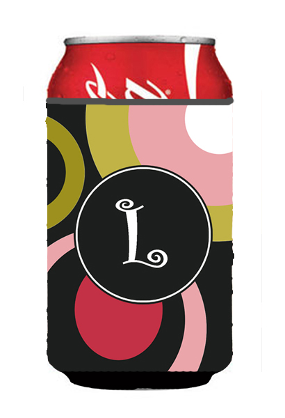 Picture of Carolines Treasures AM1001-LCC Monogram - Retro In Black Can Or Bottle  Hugger