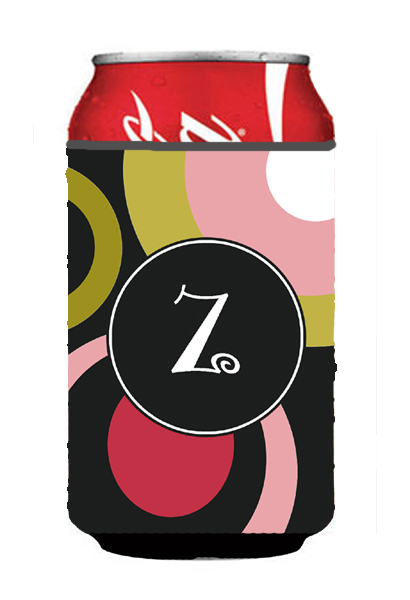 Picture of Carolines Treasures AM1001-ZCC Monogram - Retro In Black Can Or Bottle  Hugger