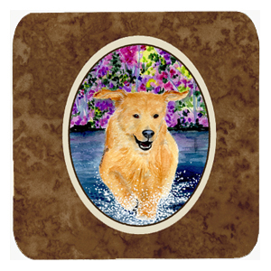 Golden Retriever Foam Coasters, Set Of 4