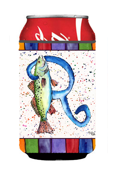 Picture of Carolines Treasures 8441-RCC Letter R With Trout Fish Can Or Bottle  Hugger