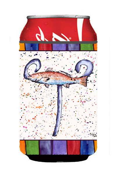 Picture of Carolines Treasures 8443-TCC Letter T With Red Fish Can Or Bottle  Hugger