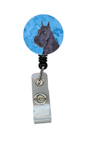 Schnauzer Retractable Badge Reel Or Id Holder With Clip