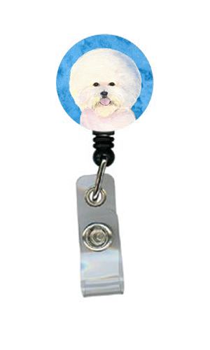 Bichon Frise Retractable Badge Reel Or Id Holder With Clip
