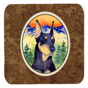 Doberman Foam Coasters, Set Of 4
