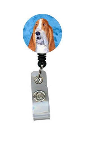 Basset Hound Retractable Badge Reel Or Id Holder With Clip