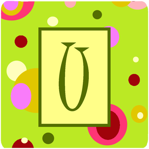 CJ1010-UFC Monogram - Green Foam Coasters Initial Letter U- Set Of 4