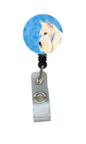 Scottish Terrier Retractable Badge Reel Or Id Holder With Clip