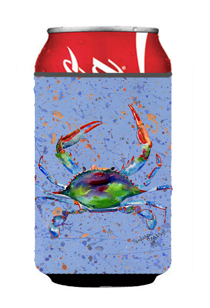 Picture of Carolines Treasures 8457CC Crab On Blue Can Or Bottle  Hugger