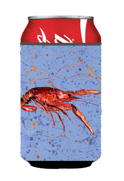 Picture of Carolines Treasures 8458CC Crawfish On Blue Can Or Bottle  Hugger