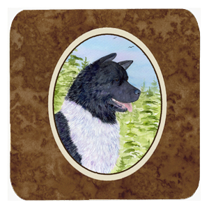 Akita Foam Coasters, Set Of 4