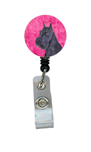 Schnauzer Retractable Badge Reel Or Id Holder With Clip