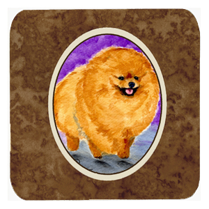 Pomeranian Foam Coasters, Set Of 4