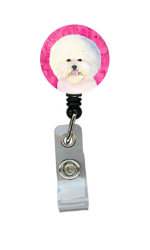 Bichon Frise Retractable Badge Reel Or Id Holder With Clip