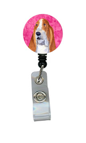 Basset Hound Retractable Badge Reel Or Id Holder With Clip