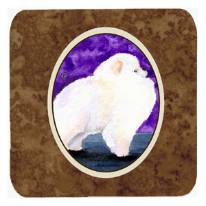 Pomeranian Foam Coasters, Set Of 4