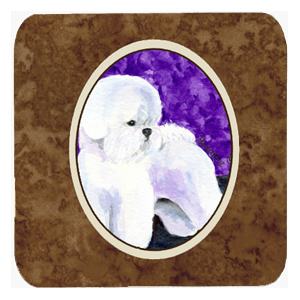 Bichon Frise Foam Coasters, Set Of 4