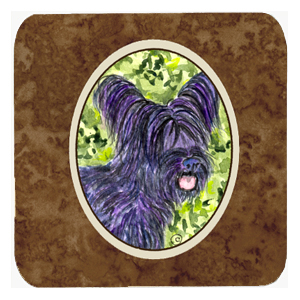 Skye Terrier Foam Coasters, Set - 4