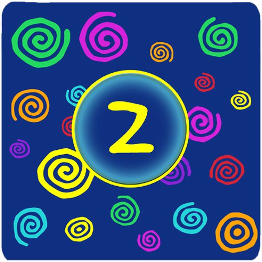 Monogram - Blue Swirls Foam Coasters Initial Letter Z, Set - 4