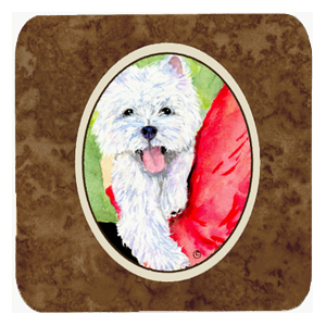Westie Foam Coasters, Set - 4