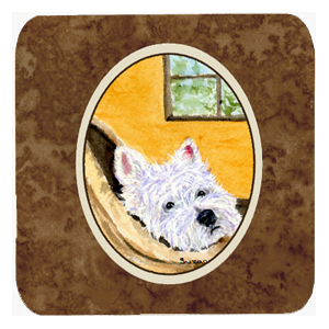 Westie Foam Coasters, Set - 4