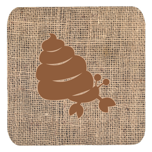 Hermit Crab Burlap and Brown Foam Coasters, Set - 4