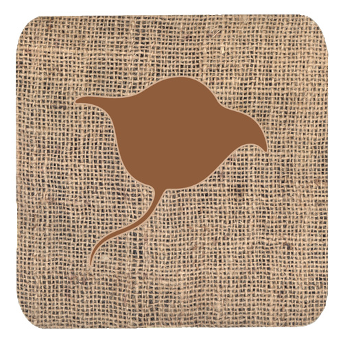 Stingray Burlap and Brown Foam Coasters, Set - 4