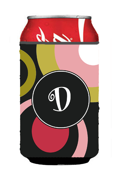 Picture of Carolines Treasures AM1001-DCC Monogram - Retro in Black Can or Bottle  Hugger