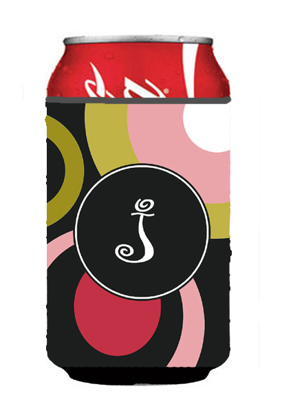 Picture of Carolines Treasures AM1001-JCC Monogram - Retro in Black Can or Bottle  Hugger