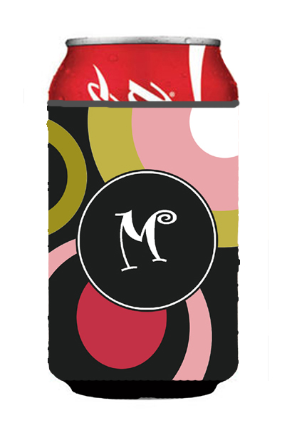 Picture of Carolines Treasures AM1001-MCC Monogram - Retro in Black Can or Bottle  Hugger