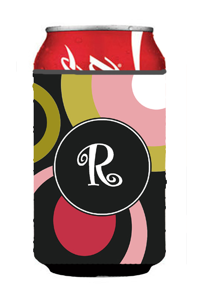 Picture of Carolines Treasures AM1001-RCC Monogram - Retro in Black Can or Bottle  Hugger