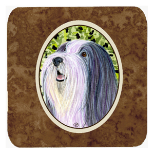 Bearded Collie Foam Coasters, Set - 4