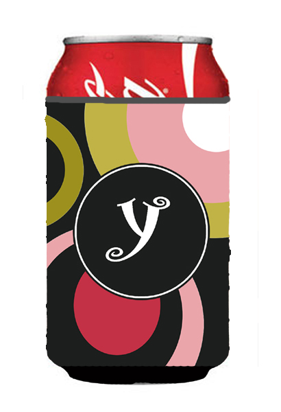 Picture of Carolines Treasures AM1001-YCC Monogram - Retro in Black Can or Bottle  Hugger