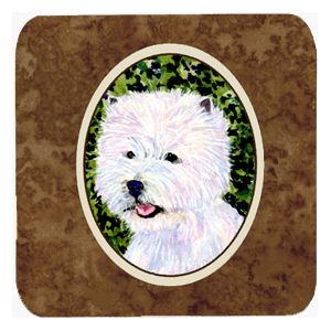 SS8818FC Westie Foam Coasters- Set - 4