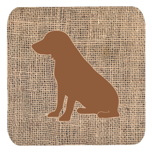 Boykin Spaniel Burlap and Brown Foam Coasters, Set - 4