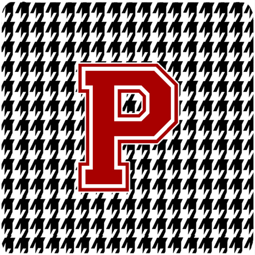 Monogram - Houndstooth Foam Coasters Initial P, Set - 4