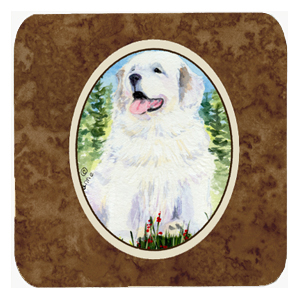 Great Pyrenees Foam Coasters, Set - 4
