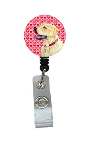 Labrador Valentines Love and Hearts Retractable Badge Reel or ID Holder with Clip