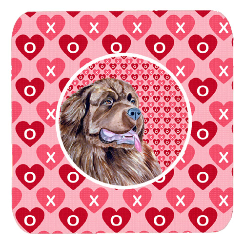 Newfoundland Valentines Love and Hearts Foam Coasters, Set - 4