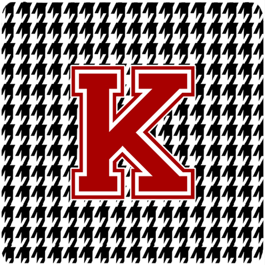 CJ1021-KFC Monogram - Houndstooth Foam Coasters Initial K- Set - 4