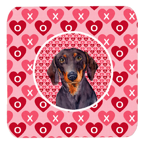 Dachshund Valentines Love and Hearts Foam Coasters, Set - 4