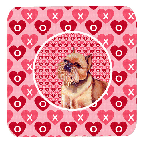 Brussels Griffon Valentines Love and Hearts Foam Coasters, Set - 4