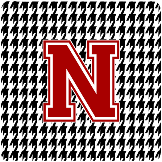 Monogram - Houndstooth Foam Coasters Initial N, Set - 4