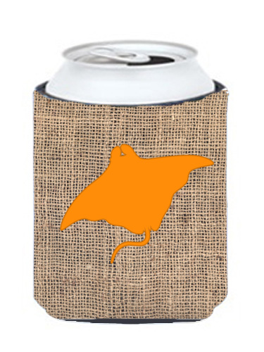 Manta ray Burlap and Orange Can or Bottle Hugger