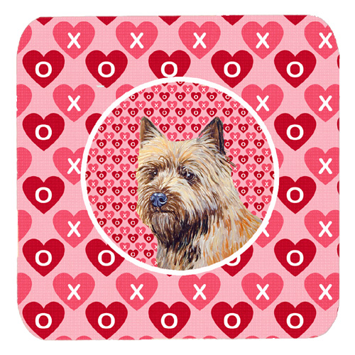 Cairn Terrier Valentines Love and Hearts Foam Coasters, Set - 4