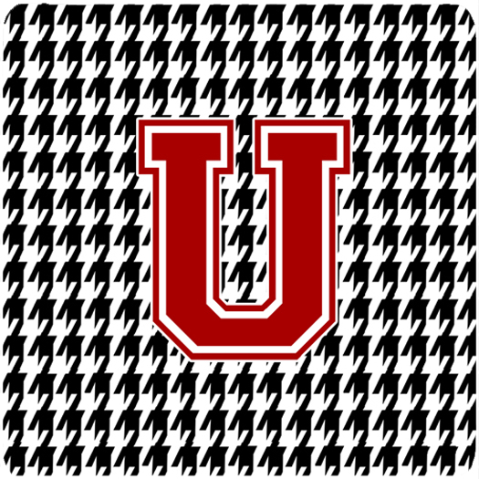 Monogram - Houndstooth Foam Coasters Initial U, Set - 4